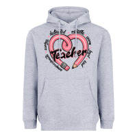 Heather Grey valentine's day pencil heart teacher quotes Heavyweight Hoodie - MaliasSmallBusiness