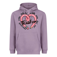 Lavender valentine's day pencil heart teacher quotes Heavyweight Hoodie - MaliasSmallBusiness