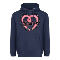 Navy valentine's day pencil heart teacher quotes Heavyweight Hoodie - MaliasSmallBusiness