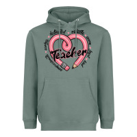 Sage valentine's day pencil heart teacher quotes Heavyweight Hoodie - MaliasSmallBusiness
