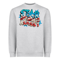 Heather Grey Star spangled and sassy 4th of july Heavyweight Sweatshirt - CowGirlArtShop