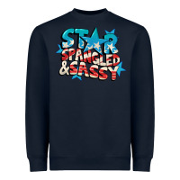 Navy Star spangled and sassy 4th of july Heavyweight Sweatshirt - CowGirlArtShop