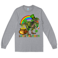 Heather Grey luckysaurus and st patricks Long Sleeve Tee - AdoDesignShop