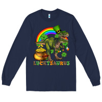 Navy luckysaurus and st patricks Long Sleeve Tee - AdoDesignShop