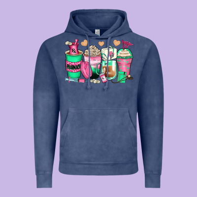 Pharmacy Coffee Cups Vintage Hoodie Designed By Zillion Design Studio