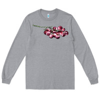 Heather Grey red grape Long Sleeve Tee - AdoDesignShop