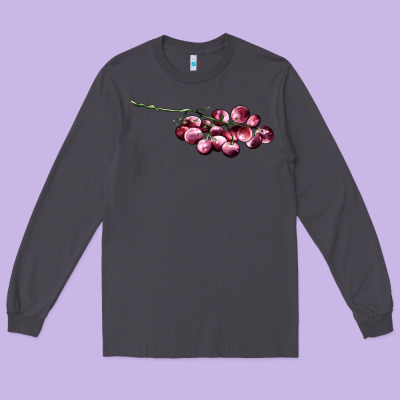 Red Grape Long Sleeve Tee Designed By Adodesignshop