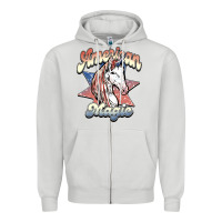 Dove Grey American magic Zipper Hoodie - NancyCooperArtShop