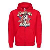 Red American magic Zipper Hoodie - NancyCooperArtShop