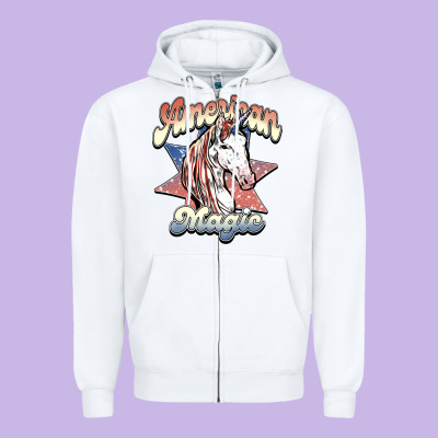 American Magic Zipper Hoodie Designed By Nancycooperartshop
