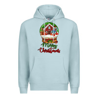 Blue Mist Merry Christmas Premium Hoodie - LillyAllenDesigns