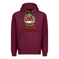 Burgundy Merry Christmas Premium Hoodie - LillyAllenDesigns