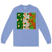 Colony Blue irish flag with shamrocks and heart Long Sleeve Tee - AdoDesignShop