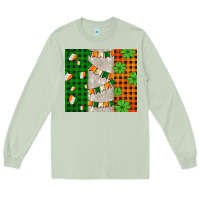 Matcha irish flag with shamrocks and heart Long Sleeve Tee - AdoDesignShop