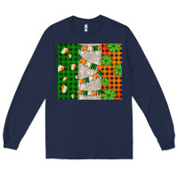 Navy irish flag with shamrocks and heart Long Sleeve Tee - AdoDesignShop