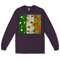 Plum irish flag with shamrocks and heart Long Sleeve Tee - AdoDesignShop