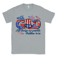 Heather Grey with god all things are possible usa Classic Tee - AdoDesignShop