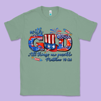 With God All Things Are Possible Usa Classic Tee Designed By Adodesignshop