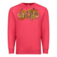 Cardinal created with a purpose with sunflower and butterfl Premium Sweatshirt - NancyCooperArtShop