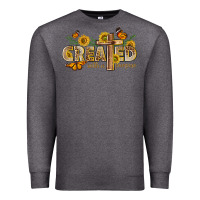 Charcoal Heather created with a purpose with sunflower and butterfl Premium Sweatshirt - NancyCooperArtShop