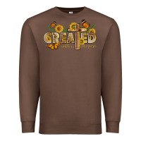 Chestnut created with a purpose with sunflower and butterfl Premium Sweatshirt - NancyCooperArtShop