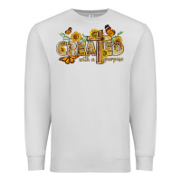 Dove Grey created with a purpose with sunflower and butterfl Premium Sweatshirt - NancyCooperArtShop