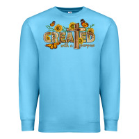 Ocean Blue created with a purpose with sunflower and butterfl Premium Sweatshirt - NancyCooperArtShop