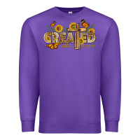 Purple created with a purpose with sunflower and butterfl Premium Sweatshirt - NancyCooperArtShop