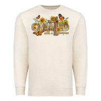 Sandshell created with a purpose with sunflower and butterfl Premium Sweatshirt - NancyCooperArtShop
