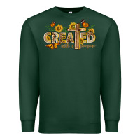 Sports Green created with a purpose with sunflower and butterfl Premium Sweatshirt - NancyCooperArtShop