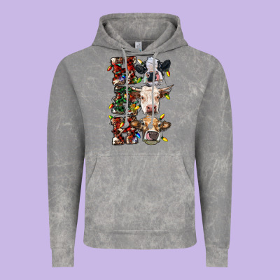 Hohoho Cows Vintage Hoodie Designed By Ranaportraitstore