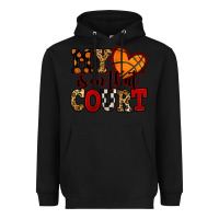 Black my heart is on that court basketball red and black Heavyweight Hoodie - NancyCooperArtShop