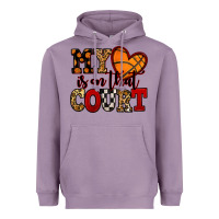 Lavender my heart is on that court basketball red and black Heavyweight Hoodie - NancyCooperArtShop