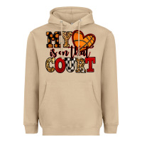 Mushroom my heart is on that court basketball red and black Heavyweight Hoodie - NancyCooperArtShop