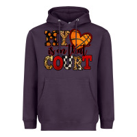 Plum my heart is on that court basketball red and black Heavyweight Hoodie - NancyCooperArtShop