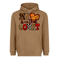 Toasted Coconut my heart is on that court basketball red and black Heavyweight Hoodie - NancyCooperArtShop