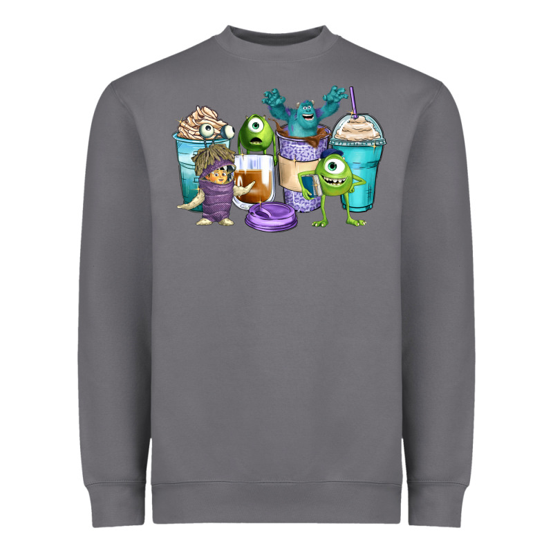 Cartoon Characters Coffee Cups Heavyweight Sweatshirt by Zillion Design Studio | Teevron