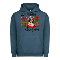 Pigment Midnight Navy La Mama Mos Chingona Urban Hoodie - texasbilliewilder