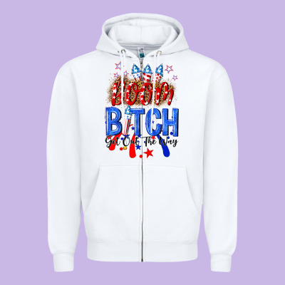 Boom Bitch Get Out The Way Zipper Hoodie Designed By Nancycooperartshop