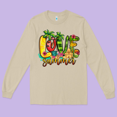 Love Summer Long Sleeve Tee Designed By Jasminsmagicworld