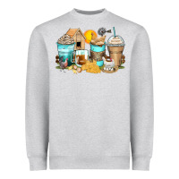 Heather Grey chicken coffee cups Heavyweight Sweatshirt - Zillion Design Studio