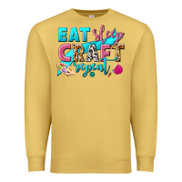 Antique Gold eat sleep craft repeat Premium Sweatshirt - NancyCooperArtShop