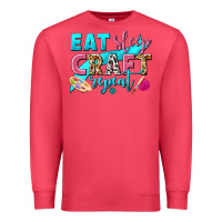 Cardinal eat sleep craft repeat Premium Sweatshirt - NancyCooperArtShop