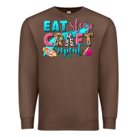 Chestnut eat sleep craft repeat Premium Sweatshirt - NancyCooperArtShop