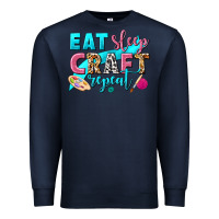 Navy eat sleep craft repeat Premium Sweatshirt - NancyCooperArtShop