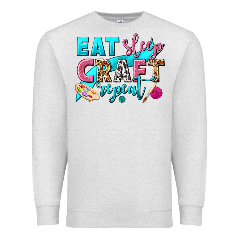 Eat Sleep Craft Repeat Premium Sweatshirt by NancyCooperArtShop | Teevron