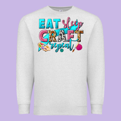 Eat Sleep Craft Repeat Premium Sweatshirt Designed By Nancycooperartshop