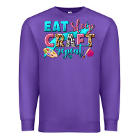 Purple eat sleep craft repeat Premium Sweatshirt - NancyCooperArtShop