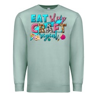 Seafoam eat sleep craft repeat Premium Sweatshirt - NancyCooperArtShop