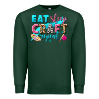 Sports Green eat sleep craft repeat Premium Sweatshirt - NancyCooperArtShop